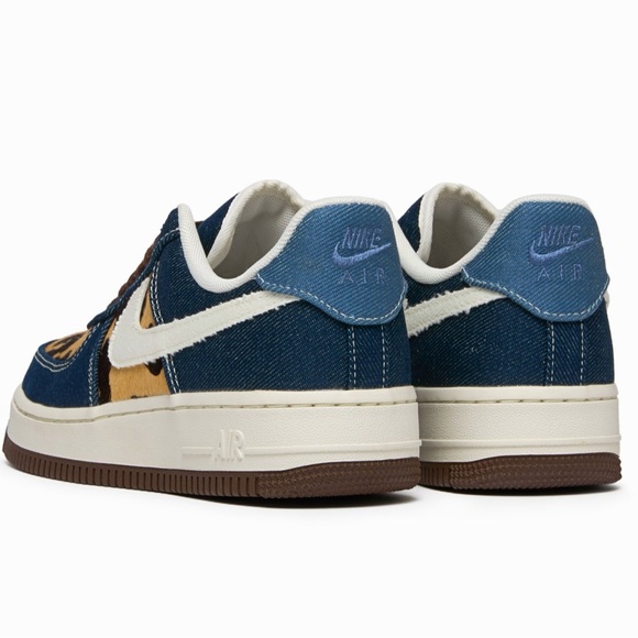 🐆👖 Nike Air Force 1 Low Cheetah Blue Denim 🐆👖 - Picture 3 of 3